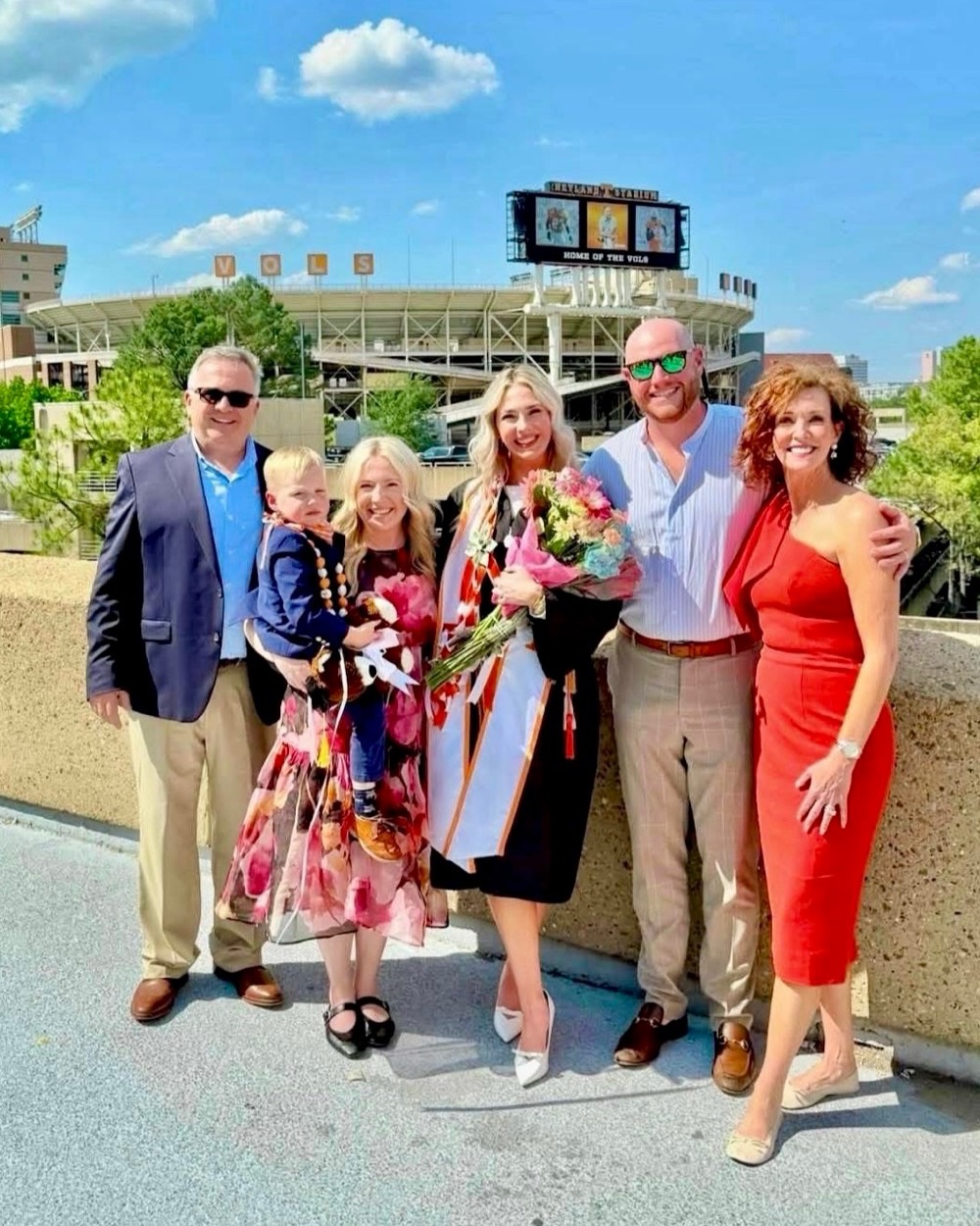 Whitt Shuford and his family outside Neyland Stadium on his daughter's graduation day from the University of Tennessee