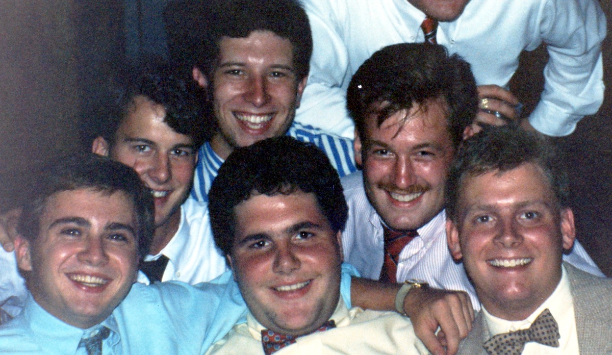 Whitt Shuford, bottom left in the blue shirt, with friends at the University of Tennessee in 1988